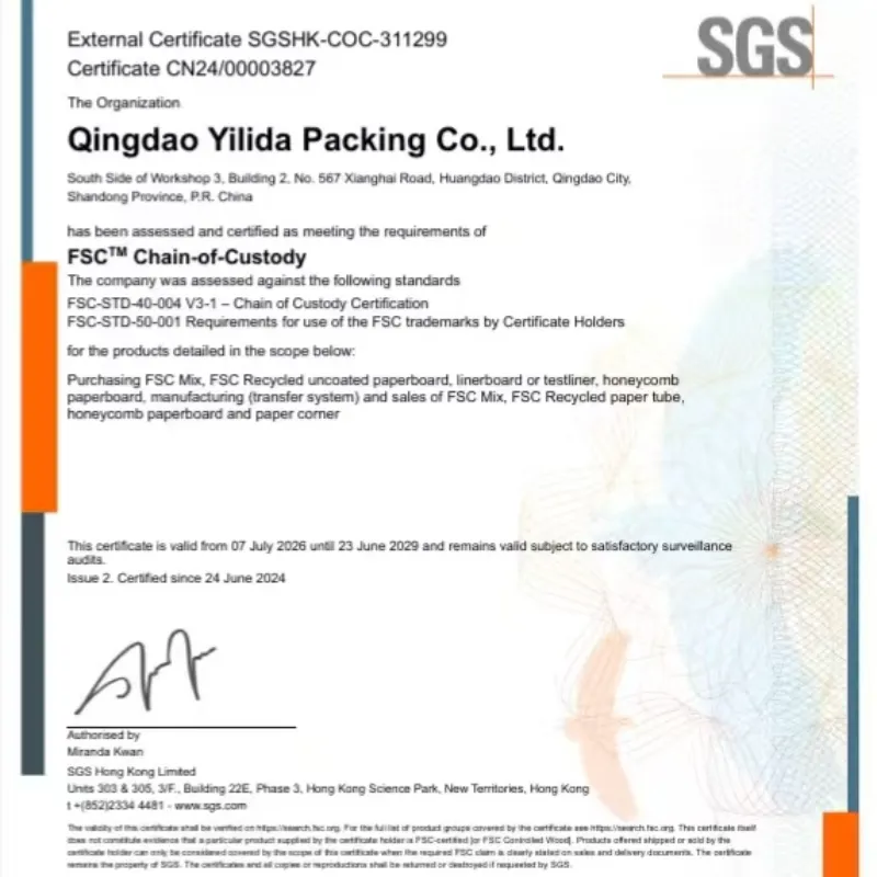 Qingdao Yilida Packaging on järjestänyt erityisen koulutuksen FSC:n toimitus- ja kysyntäketjun hallintajärjestelmästä.